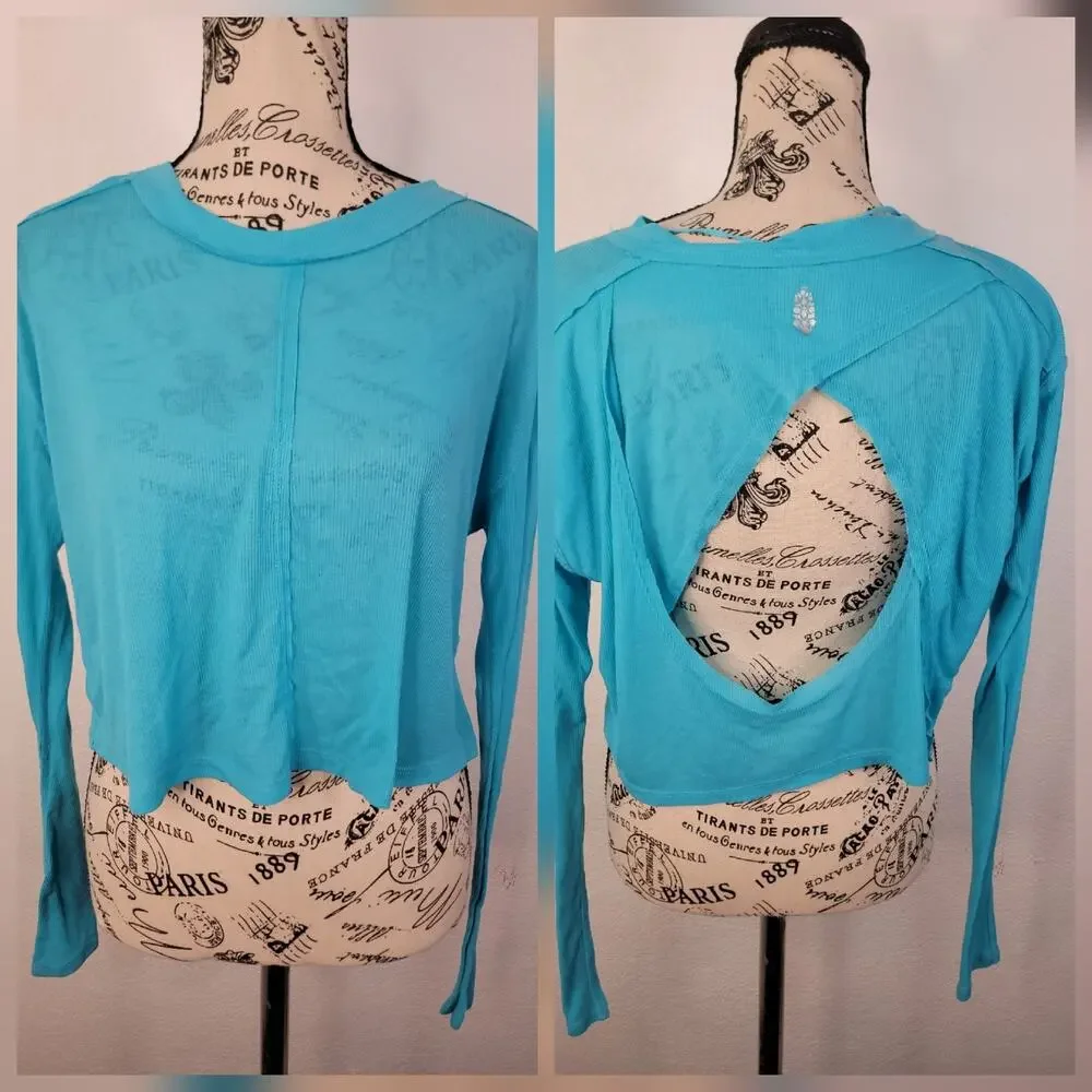 Free People Movement Long Sleeve Infinitee Tee Sz S Aquafur
